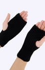 Ribbed Knit Gloves - Black