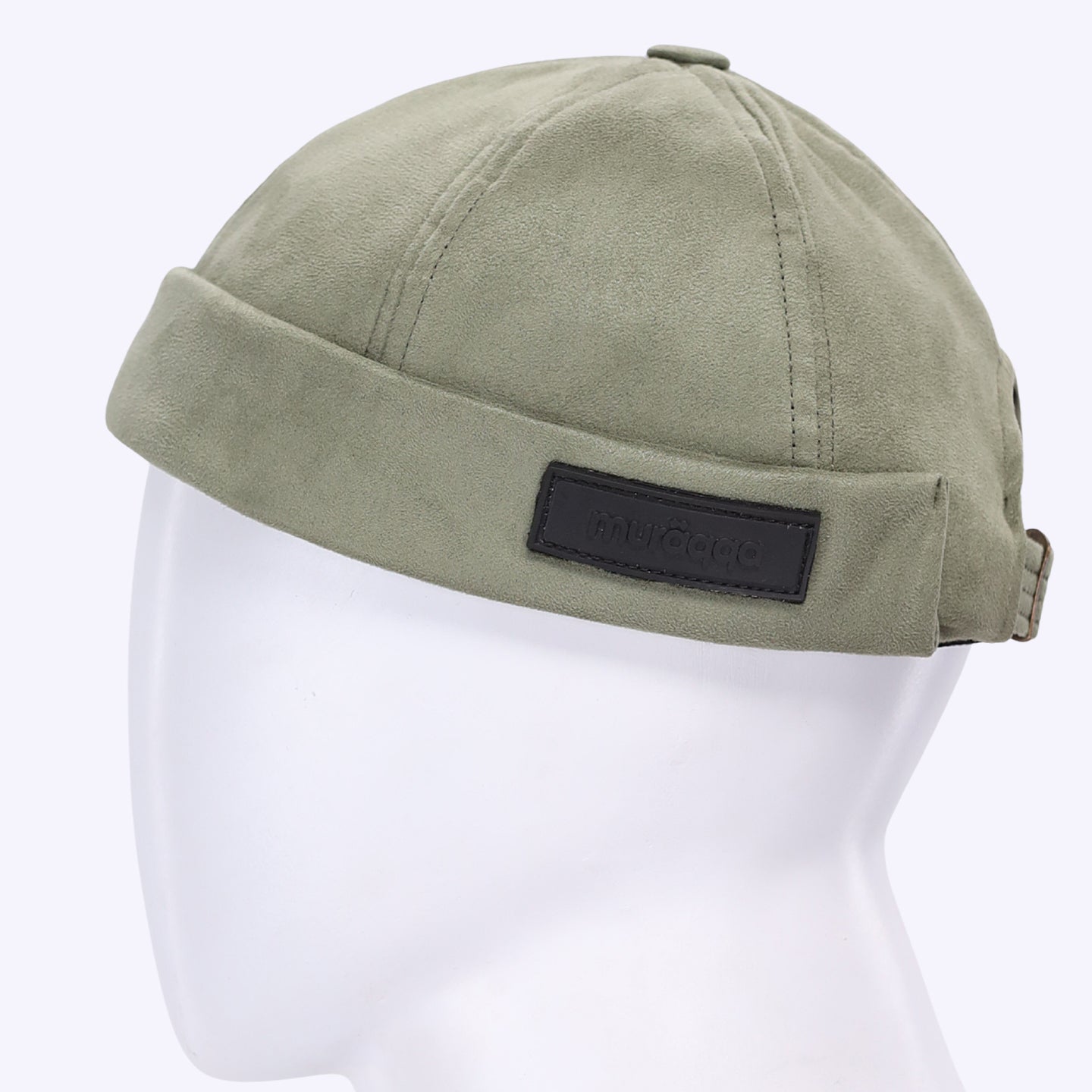 Suede Docker Caps - Olive Green