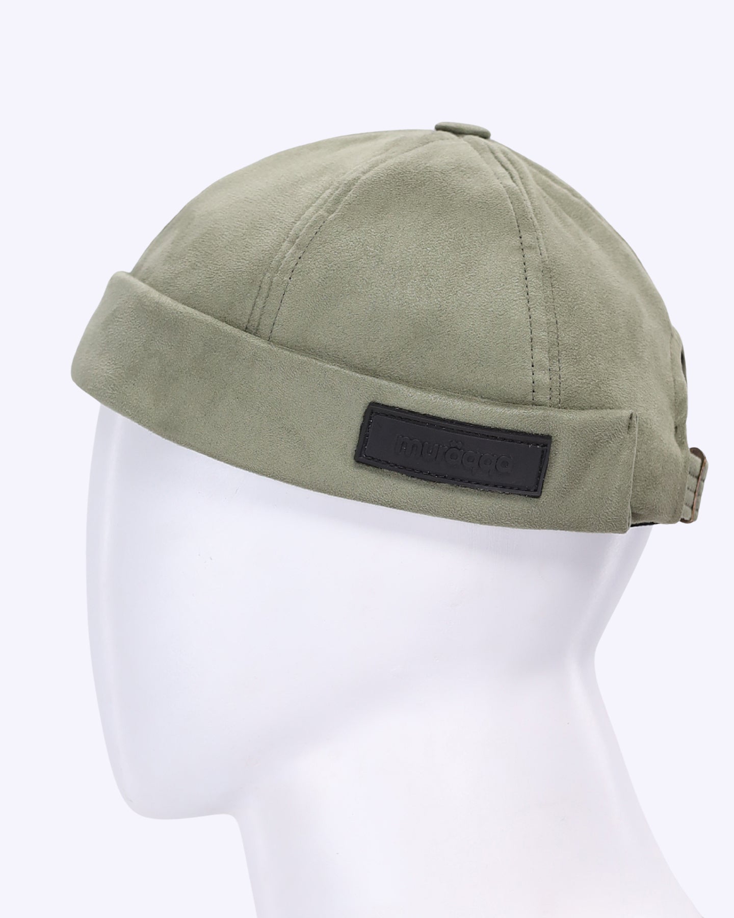 Suede Docker Caps - Olive Green