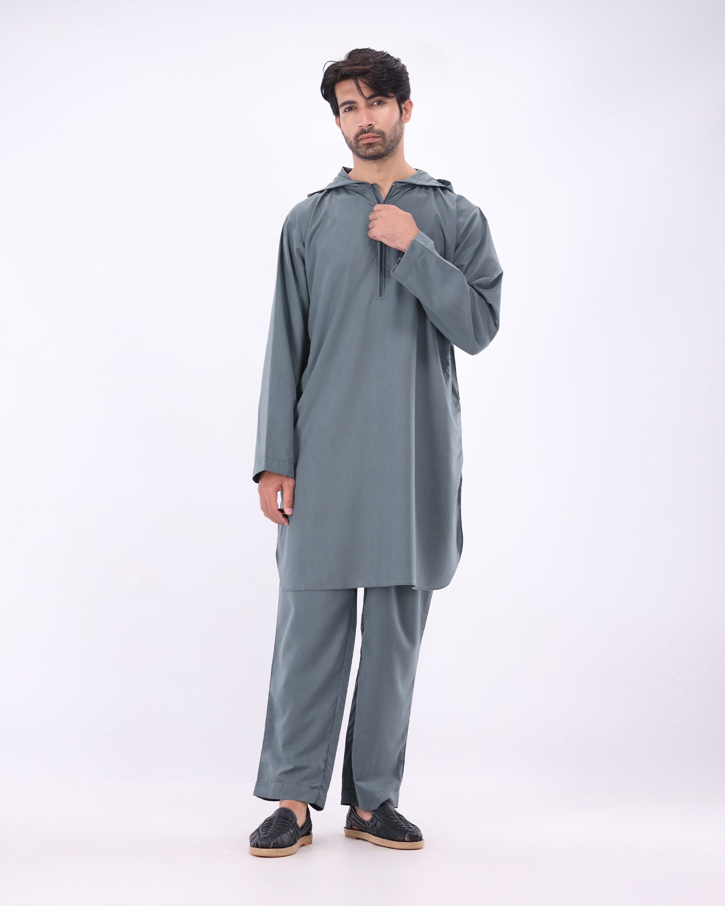 Nomad Hoodie Kurta Set – Teal