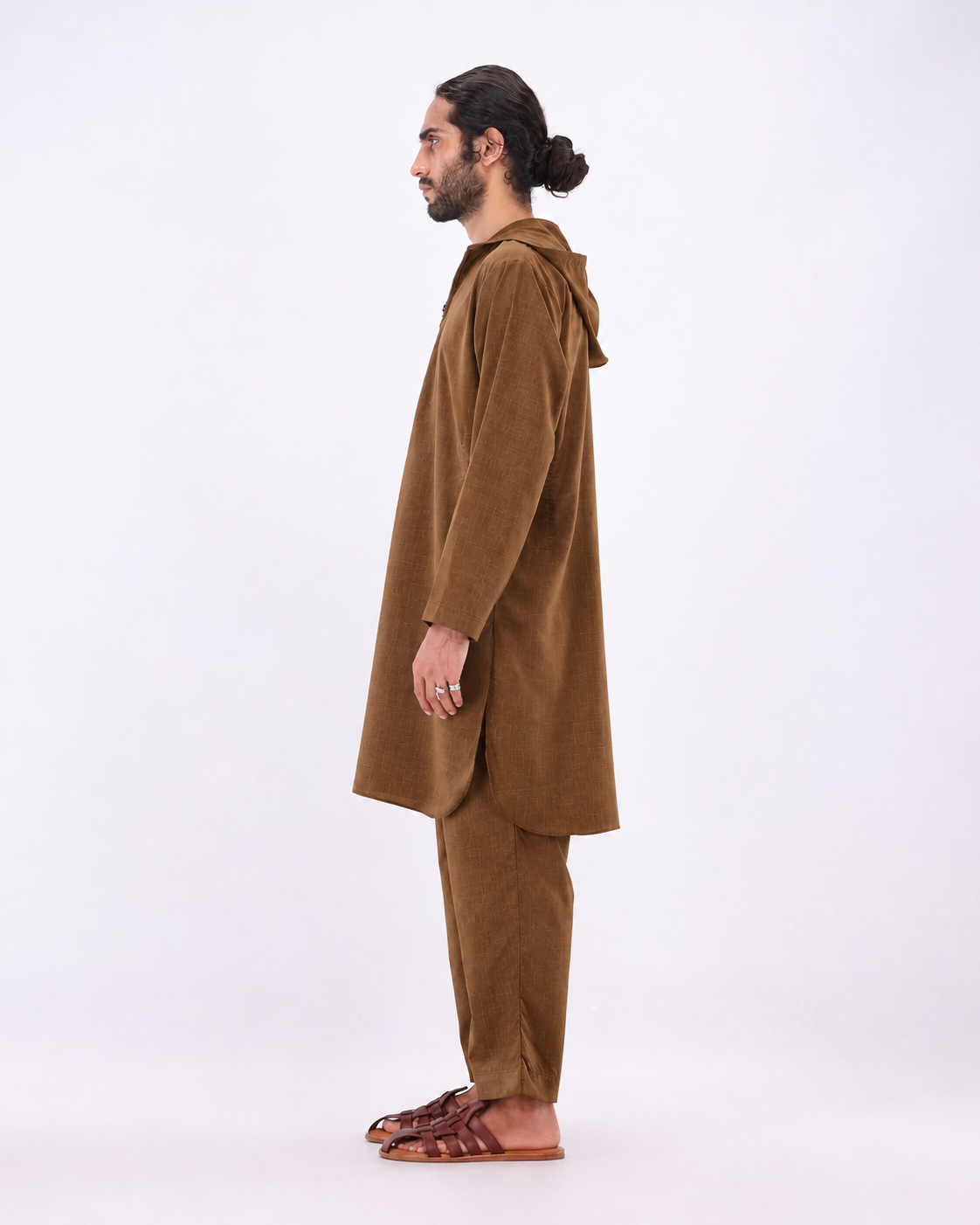 Nomad Hoodie Kurta Set – Brown