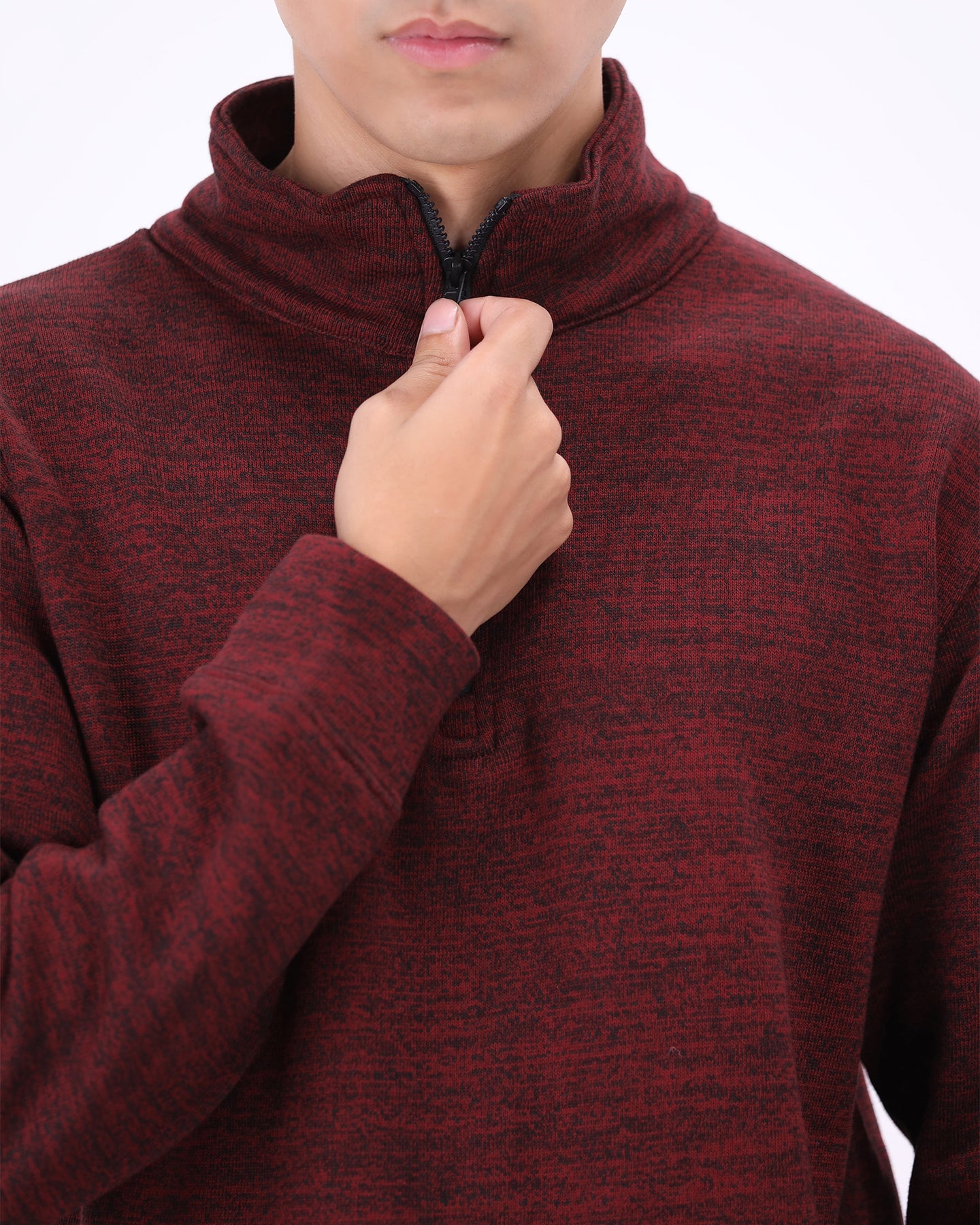 Milano Mock Neck Shirt - Red