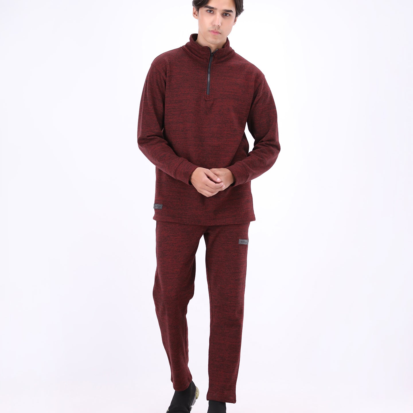 Milano Mock Neck Shirt - Red