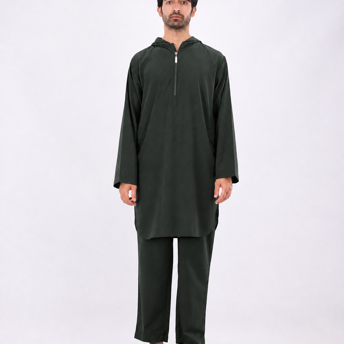 Nomad Hoodie Kurta Set – Green