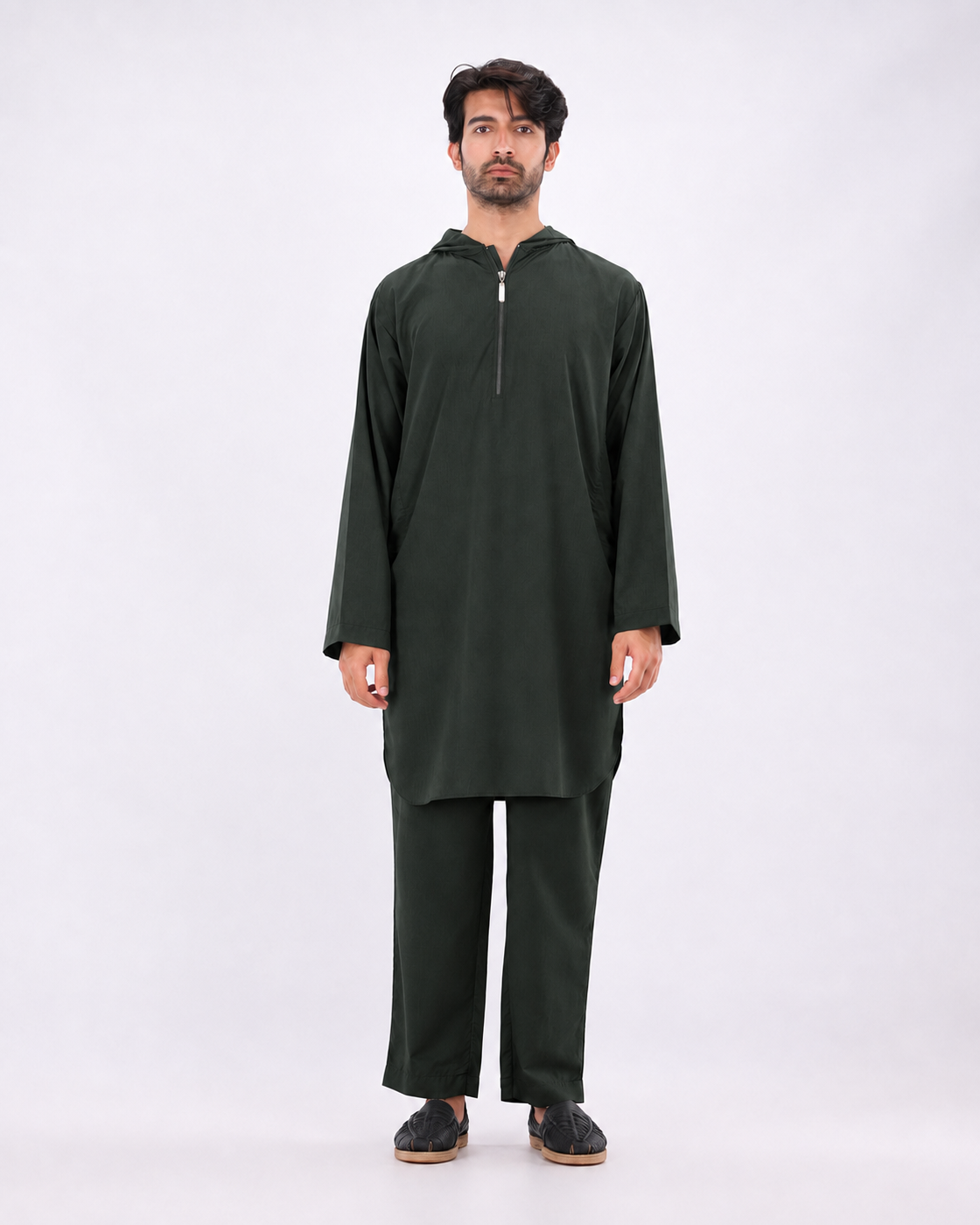 Nomad Hoodie Kurta Set – Green