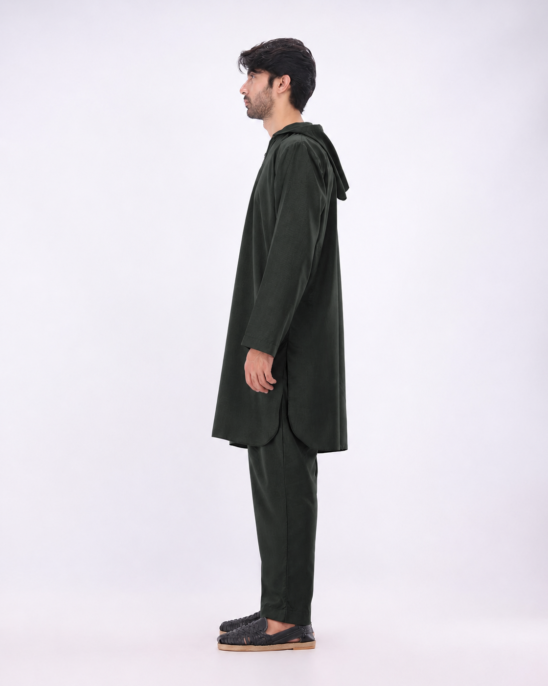Nomad Hoodie Kurta Set – Green